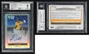 2012 Bowman Chrome Prospects Refractor /500 Josh Bell #BCP79 BGS 9 MINT Auto