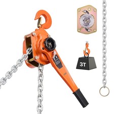 Manual Lever Chain Hoist, 3T 6600LBS Capacity Heavy Duty Come Along, 20FT Lift