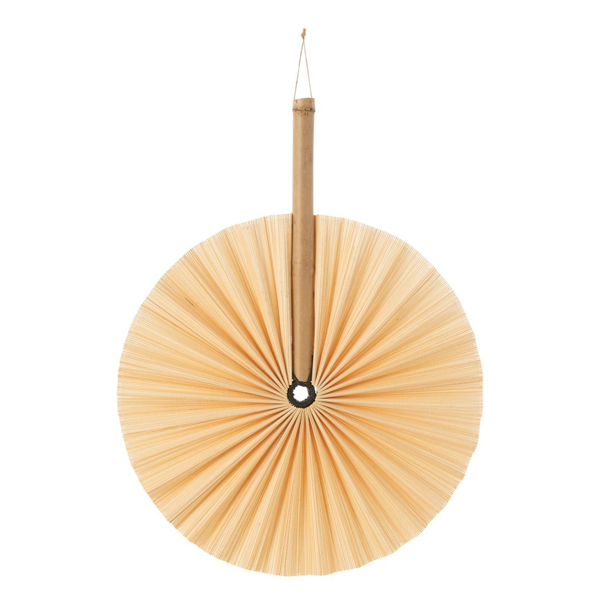 Décoration murale éventail Bambou 51cm naturel objet déco bois scandinave