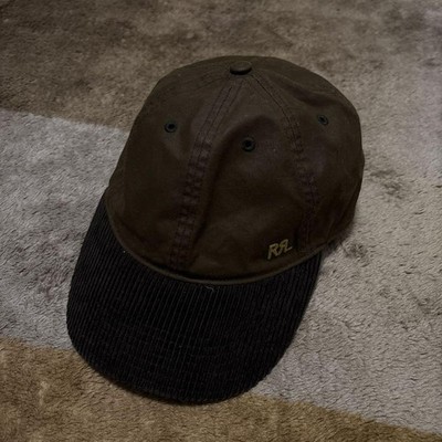 RRL Double RL Corduroy Oiled Cap Brown Logo Embroidery Hat