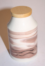 Scotia Ceramics Isle of Lewis small canister - Unused with wood lid