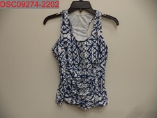 NWT - Women's White  Navy Signature Racerback Tankini Set, Size S 1152386