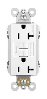 Legrand Radiant 2097WCCD12 20 Amp GFCI Self Test Decorator Duplex Outlet, Whi...