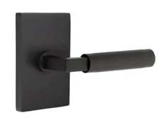 NEW EMTEK Square Privacy Door Lever 5212US19.LSUS19.KNUS19.RH Modern Black #7