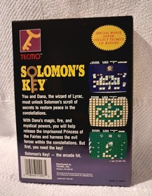 Solomon's Key Complete Nintendo Nes Game CIB Poster Very Good Condition 