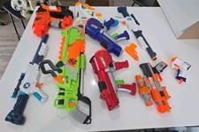 Nerf Blaster Lot w/ Darts & Targets Mixed Mod...