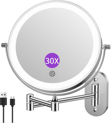 FUNTOUCH 4000Mah Wiederaufladbar Kosmetikspiegel Mit Beleuchtetung, 1X 30X Spieg