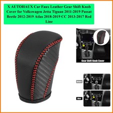 Car Faux Leather Gear Shift Knob Cover For Volkswagen Jetta Tiguan 2011-2019 ...