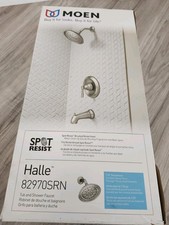 NEW Moen 82970SRN Halle 1-Handle Shower Trim Kit W/Valve Brushed Nickel