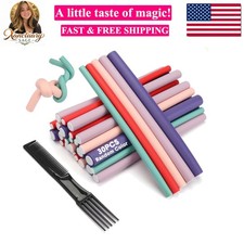 Flexible Hair Curlers to Sleep in, 30PCS Flexi Rods 9.45" and 5 Sizes 0.39"-0...