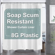 Amazerbath Plastic Shower Curtain, 72 X 65 72"W X 65"L (Pack Of 1), White