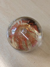Vintage Studio Glass Large Paperweight-Orange jelly fish design