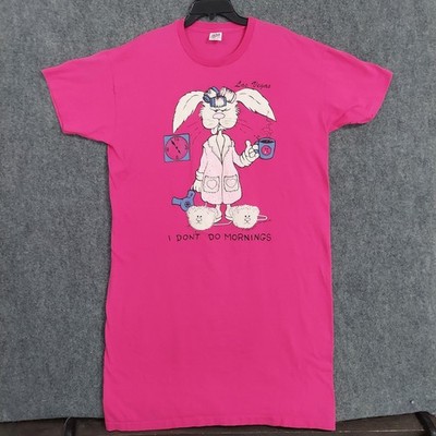 Vintage Anvil Shirt Womens One Size I Dont Do Mornings USA 80s Single Stitch