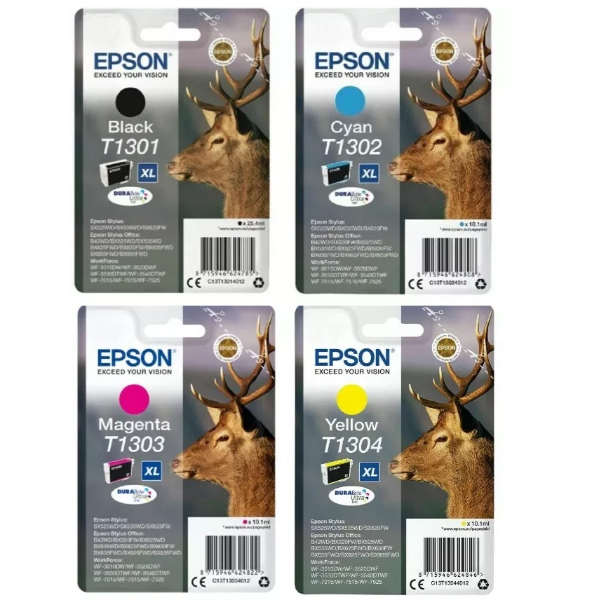 Genuine Epson T1301 T1302 T1303 T1304 T1306 XL Stag Ink Cartridge - Image 1 of 1