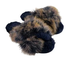 EMU Australia Slippers Womens 9 Blue Beige Mayberry Lava Sheepskin Faux Fur