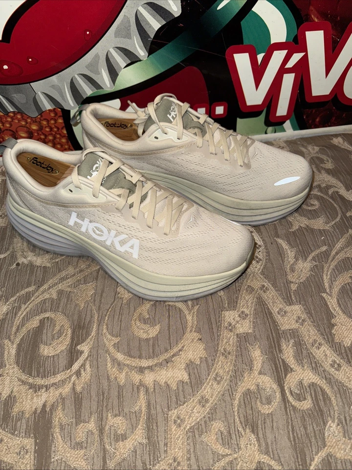 Zapatillas deportivas Hoka One One Bondi 8 para hombre talla 10D gris claro 1123202O2 Foto 3 de 4