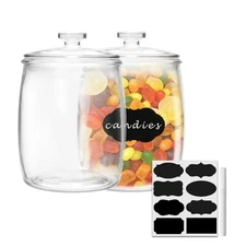 1/2 Gallon glass jars, Cookie Jar & Candy Jar with Lid, Large Food Storage Co...