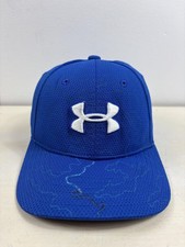 Under Armour Hat Cap Fitted Youth Small Medium Athletic Mesh Blue Embroidered