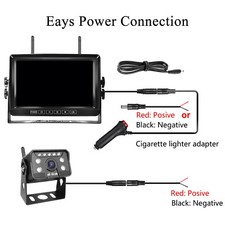 AHD Digital Wireless RV Backup Camera 7" DVR Recorder Monitor for Truck Trailer