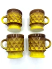VTG Anchor Hocking Fire King Diamond Kimberly 4 Coffee Mug Milk Cup Amber Brown