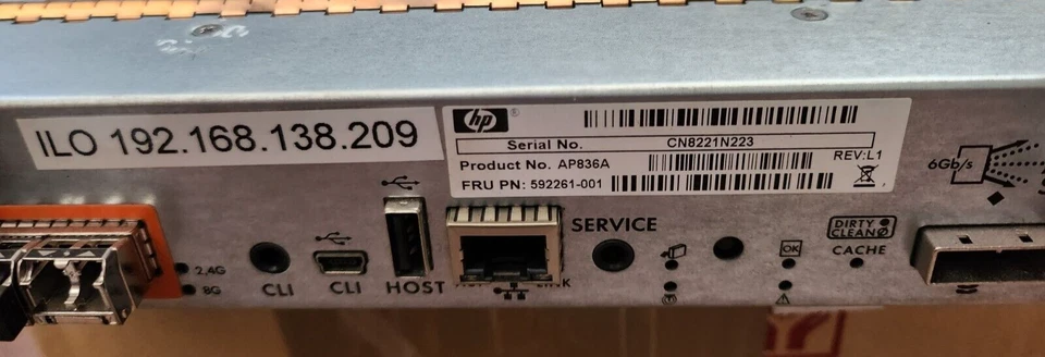 HP AP836A 592261-001 Storage Array Controller P2000 8Gb FC with 2x 8Gbps SFP - Image 2 of 4