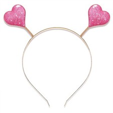 boderier Glitter Heart Headband Valentine s Day Costume Party Head Pink