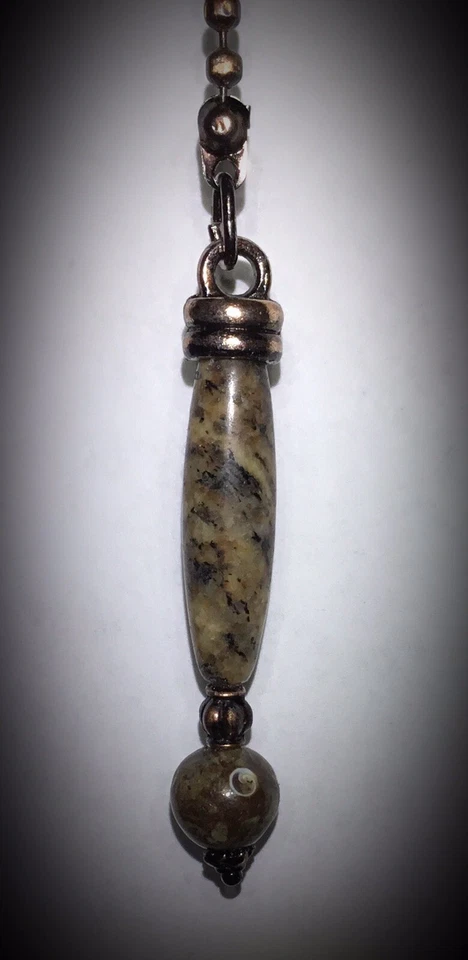 Extractor de ventilador de granito bronce bronce bronce antiguo de ágata de feldespato y turritella artesanal Foto 2 de 4