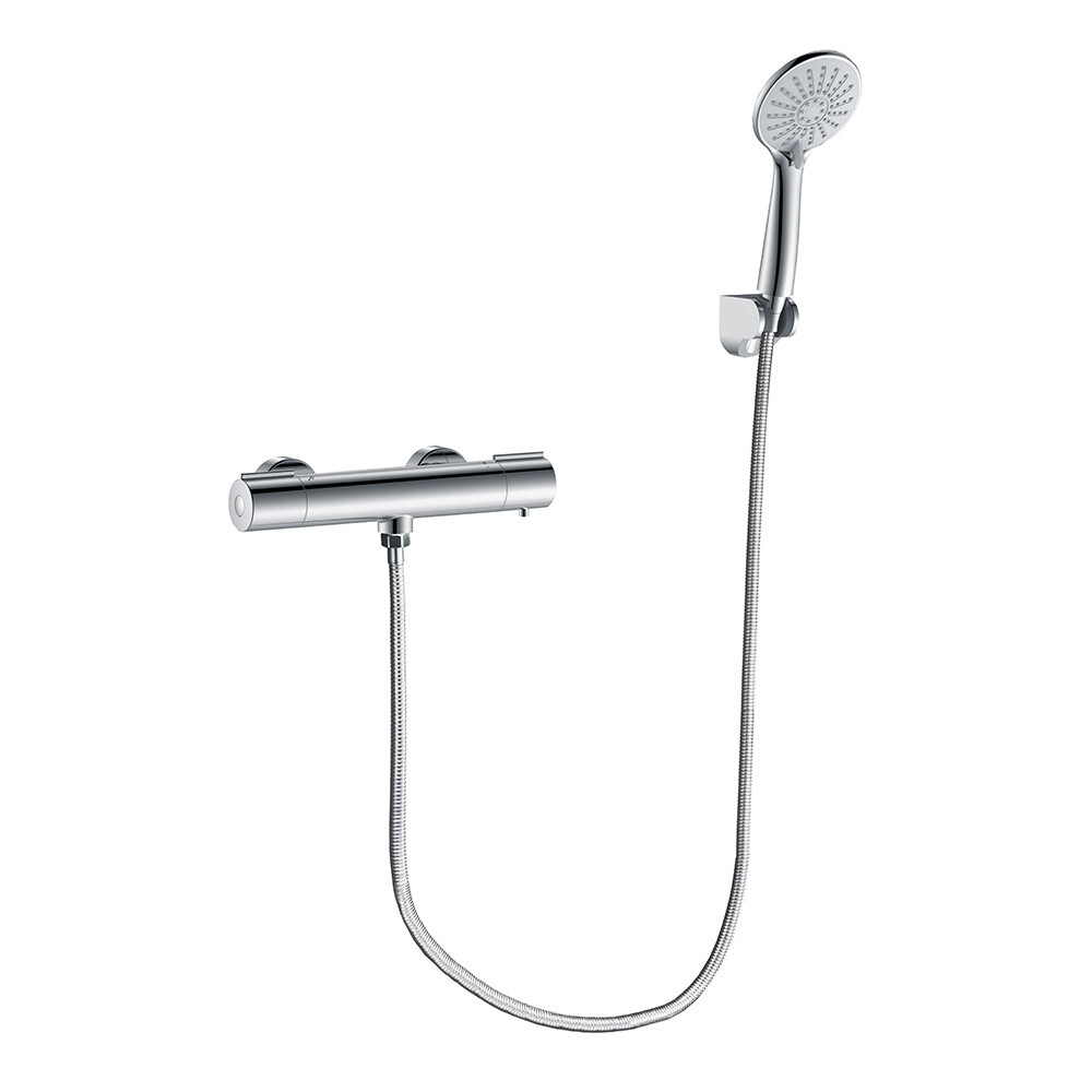 Round Thermostatic Wall Mounted Dual Control Shower Mixer Tap With Shower Kits eBay