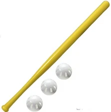 3 Official Baseball Wiffle® Balls and 1 Bat           