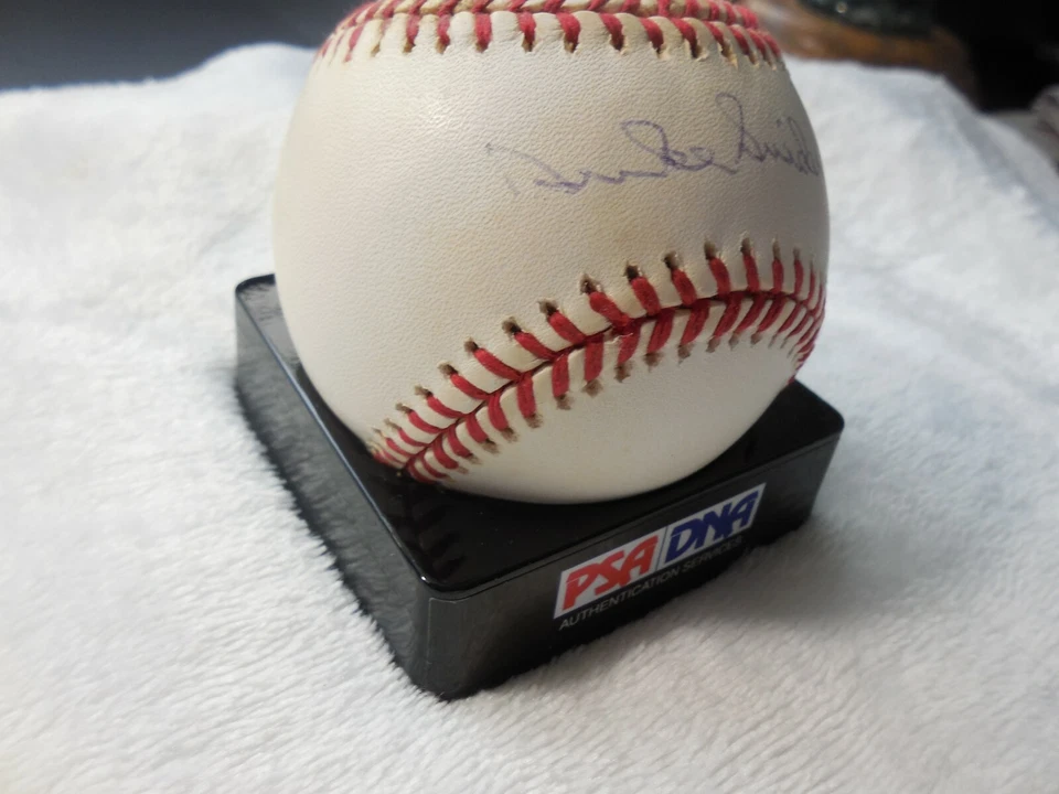 PSA DNA HOF DUKE SNIDER AUTOGRAPHED BASEBALL W/LETTER OF AUTHENTICITY GRADED OVE - Image 3 of 4