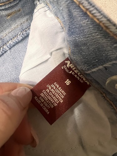 AriZona Slim Jeans Size 16 Girls Regular Ashley Wash Skinny NWT Frayed Hem - Picture 3 of 9