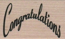 Congratulations 2 x 3" Rubber Stamp, Special Occasion Stamp