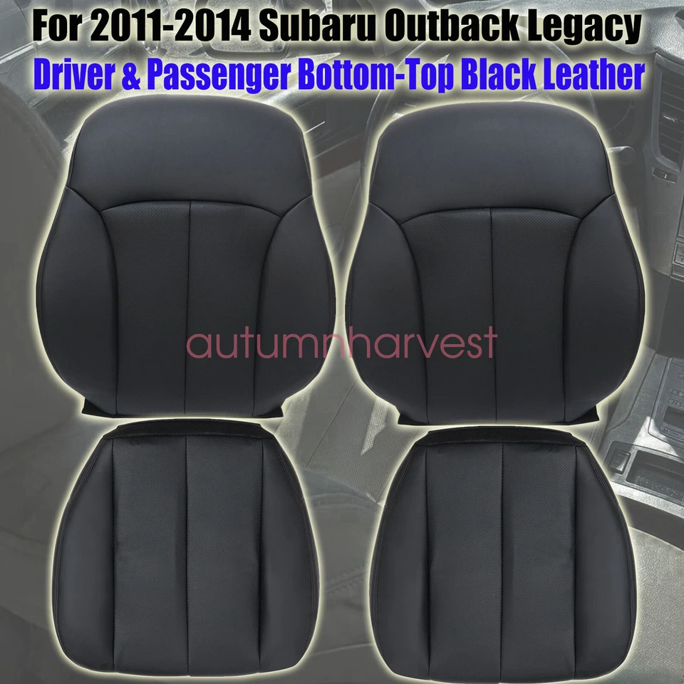 Cubierta de asiento de cuero negra inferior y trasera para Subaru Outback 2010-2014 Foto 3 de 4