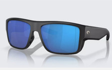 NEW Costa Del Mar TAXMAN Polarized Sunglasses Matte Black/Blue Mirror Glass 580G