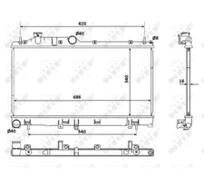 Radiator, Engine Cooling NRF 53929 for Subaru