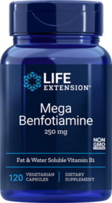 TAKE OFF $20 NOW! FOUR PACK SALE Life Extension Mega Benfotiamine 120 veg caps