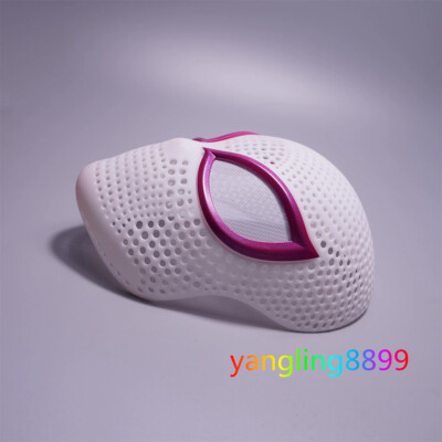 Maschera Spiderman Gwen Stacy (Ghost-Spider) Con Occhi A Comando - Cosplay Leggero, Bianco