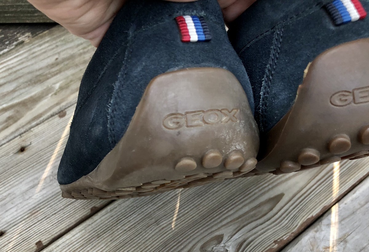 Geox Respira Mens Italian Suede Driving Loafers GEOX Respira Men Navy Breathable Italian Patent Suede  main image 2