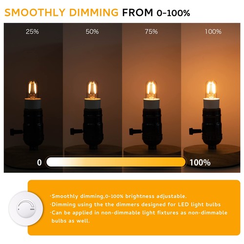 Dimmable E12 Night Light Bulb 15W 20W Equivalent T20 Salt Lamp Bulb Mini LED ... - Picture 4 of 6