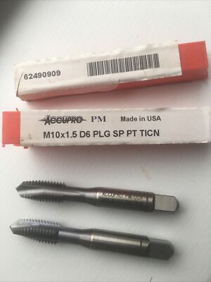 Accupro Spiral Point Tap: M10 x 1.5 D6 3 Flutes, Plug, Powered Metal TiCN