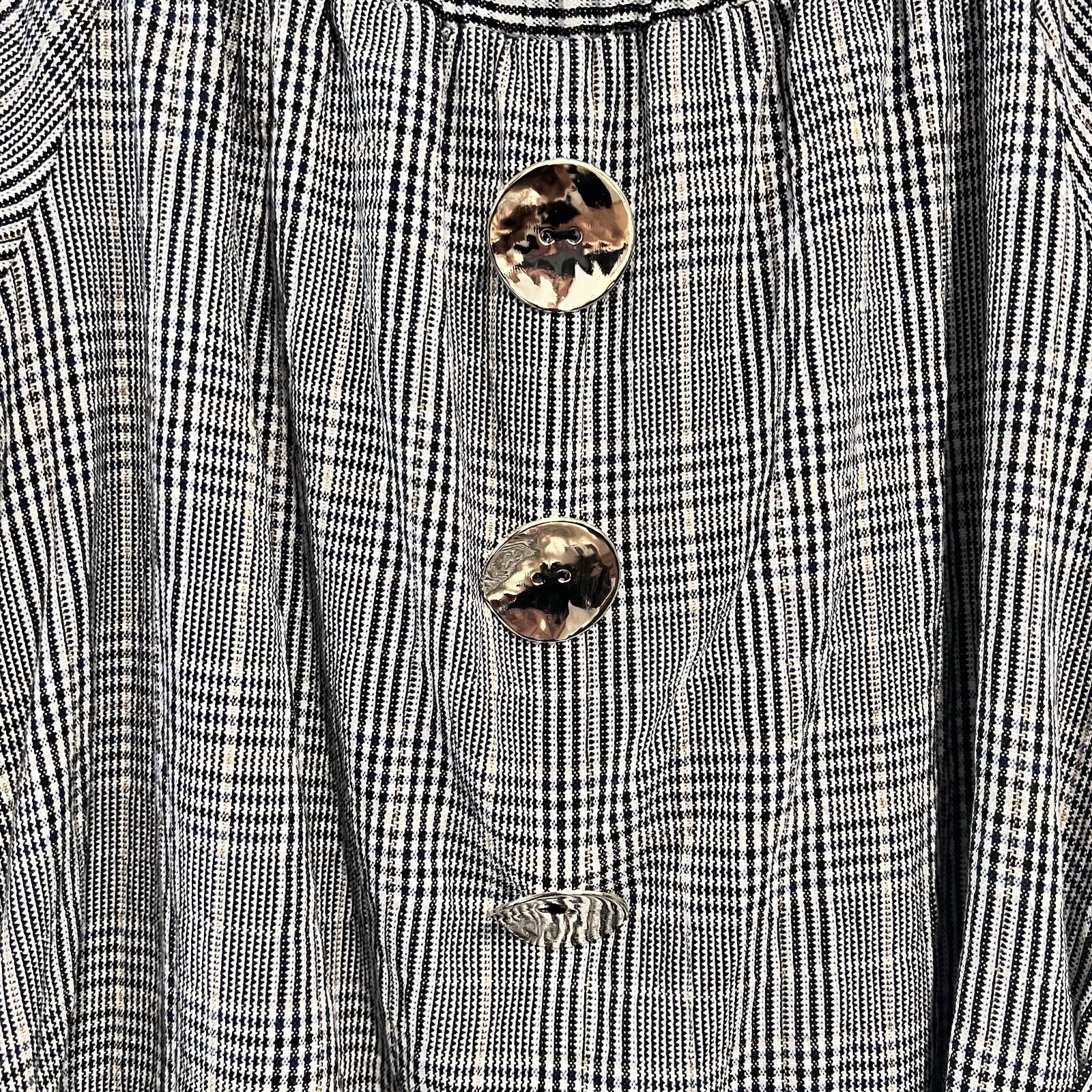 Zara Basic Size Small Plaid Off The Shoulder Puff… - image 6