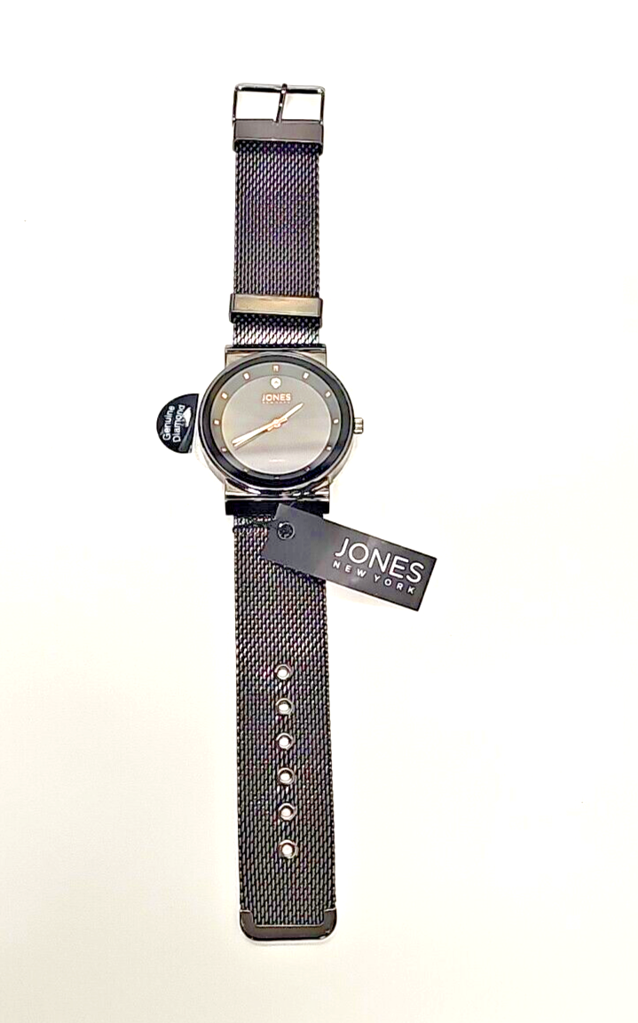 【美品】ジョーンズJONES Original All PU Black Jones New York Diamond Collection Men's Black on Black Watch