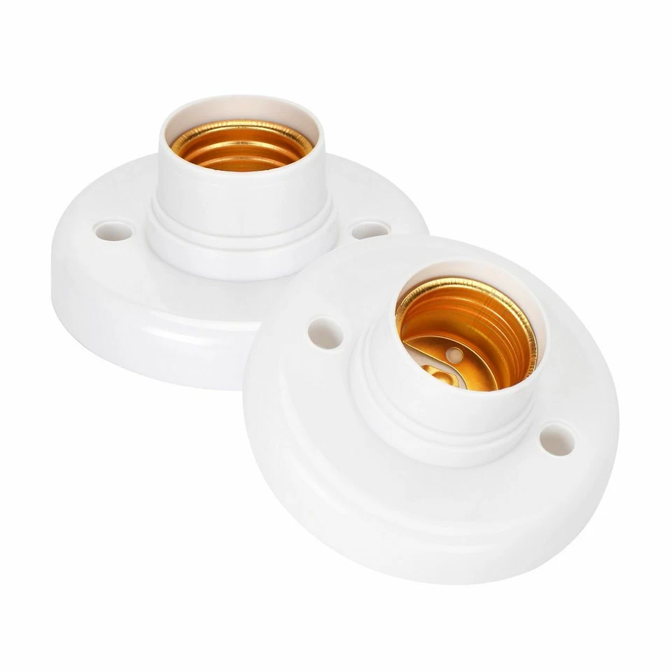 20pack E27 Light Bulb Pendant Lamp Round Fixing Base Holder Screw Cap Socket - Image 3 of 4