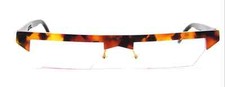 Unique German Designer Maske LAMBDA Half Rim Angular Plastic Eyeglasses 90s