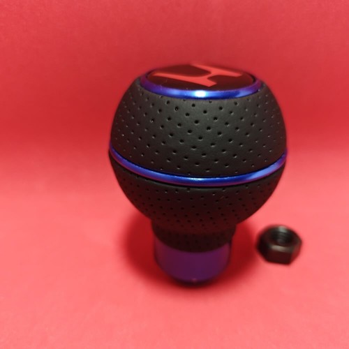 BLUE LEATHER JDM H SPORT SHIFT GEAR KNOB for CIVIC ACCORD RSX CR-Z TYPE R SI FK8 - Picture 3 of 6