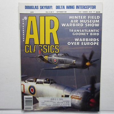 Air Classics Sep 1985 Vol 21 No 9 Havilland Mosquito, Gooney, Douglas Skyray