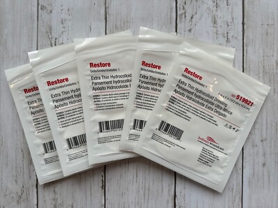 Hollister Restore Extra Thin Hydrocolloid Dressing 4'' x 4'' #519921  Lot Of 5
