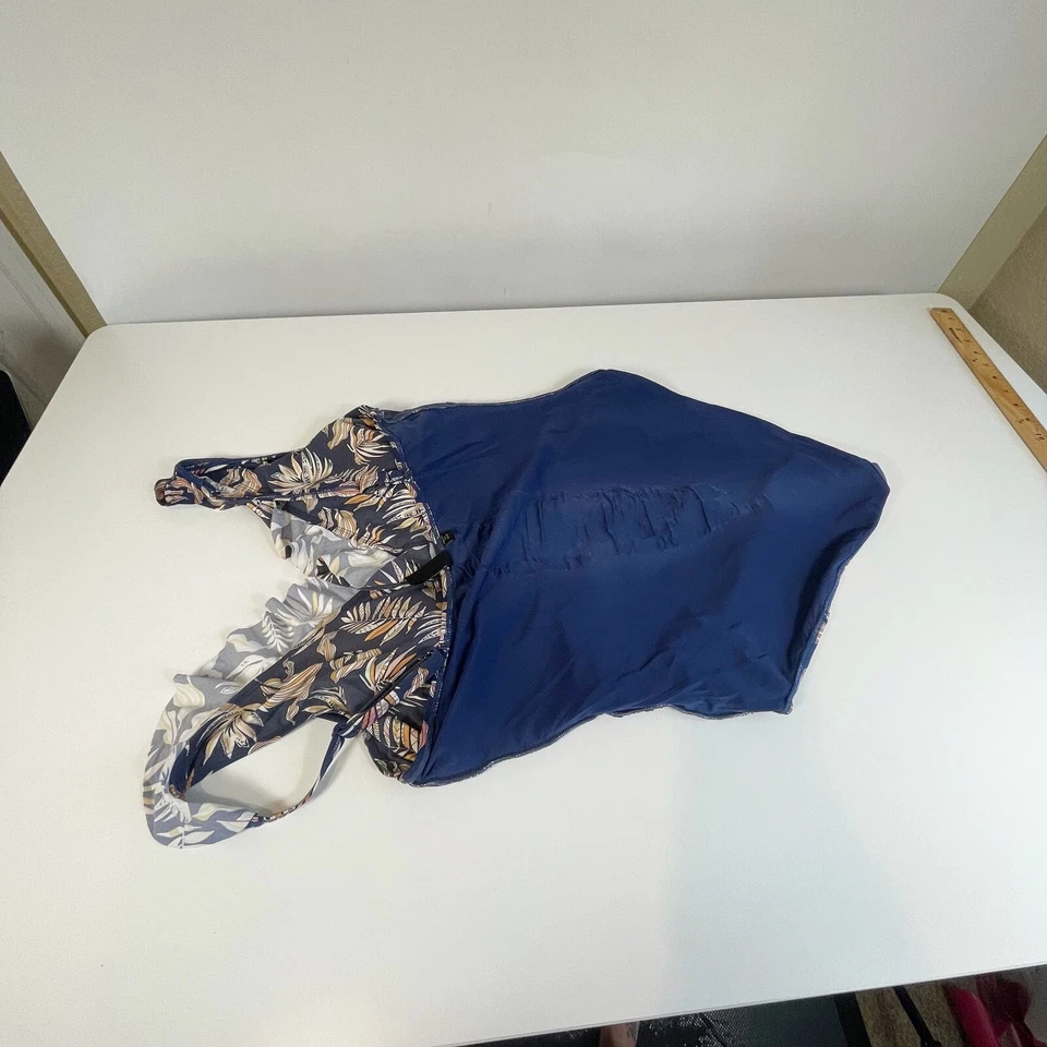 Nip Tuck Swim Womens Ruffle Trim One Piece Bikini Blue Multi Fit Cup 4 Beach - Image 4 of 4