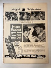 Vintage Original 1940 White Owl Cigars Everett Marshall Havana Print Ad