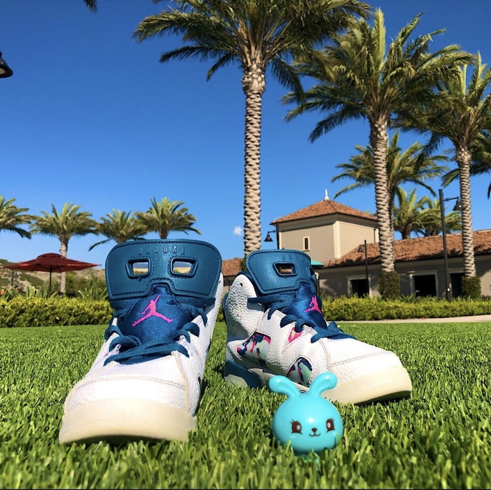 Nike Air Jordan 6 Green Abyss Kids Size 3 Sneakers